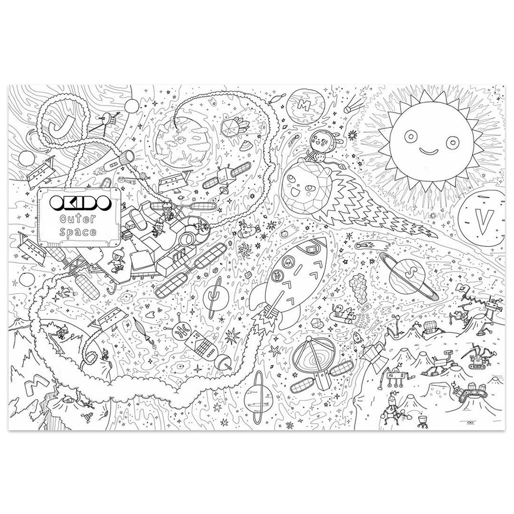 Outer-space Giant Colouring Poster