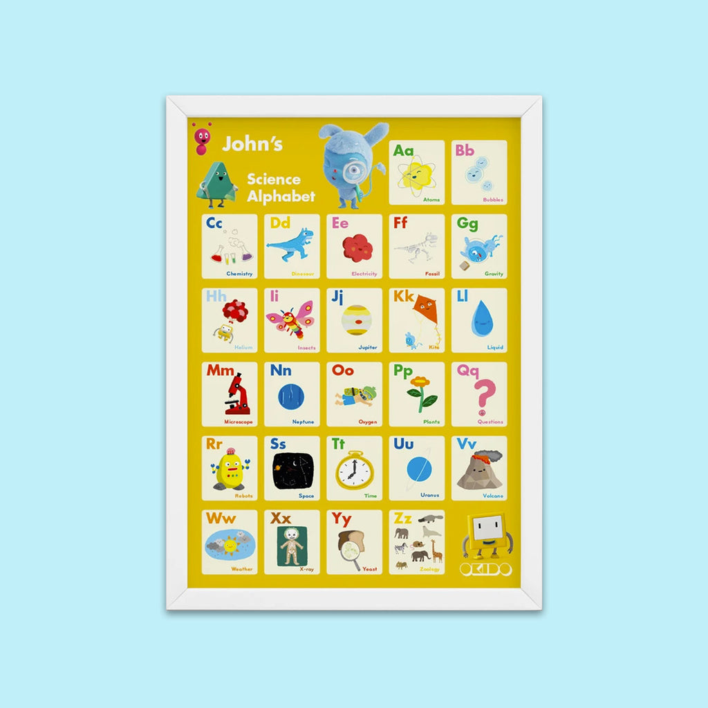 Framed Personalised Alphabet Prints - Yellow