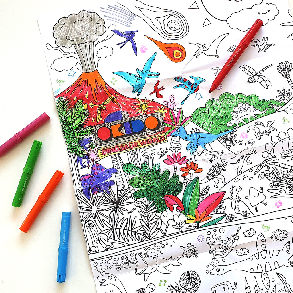 Dinoworld Giant Colouring Poster