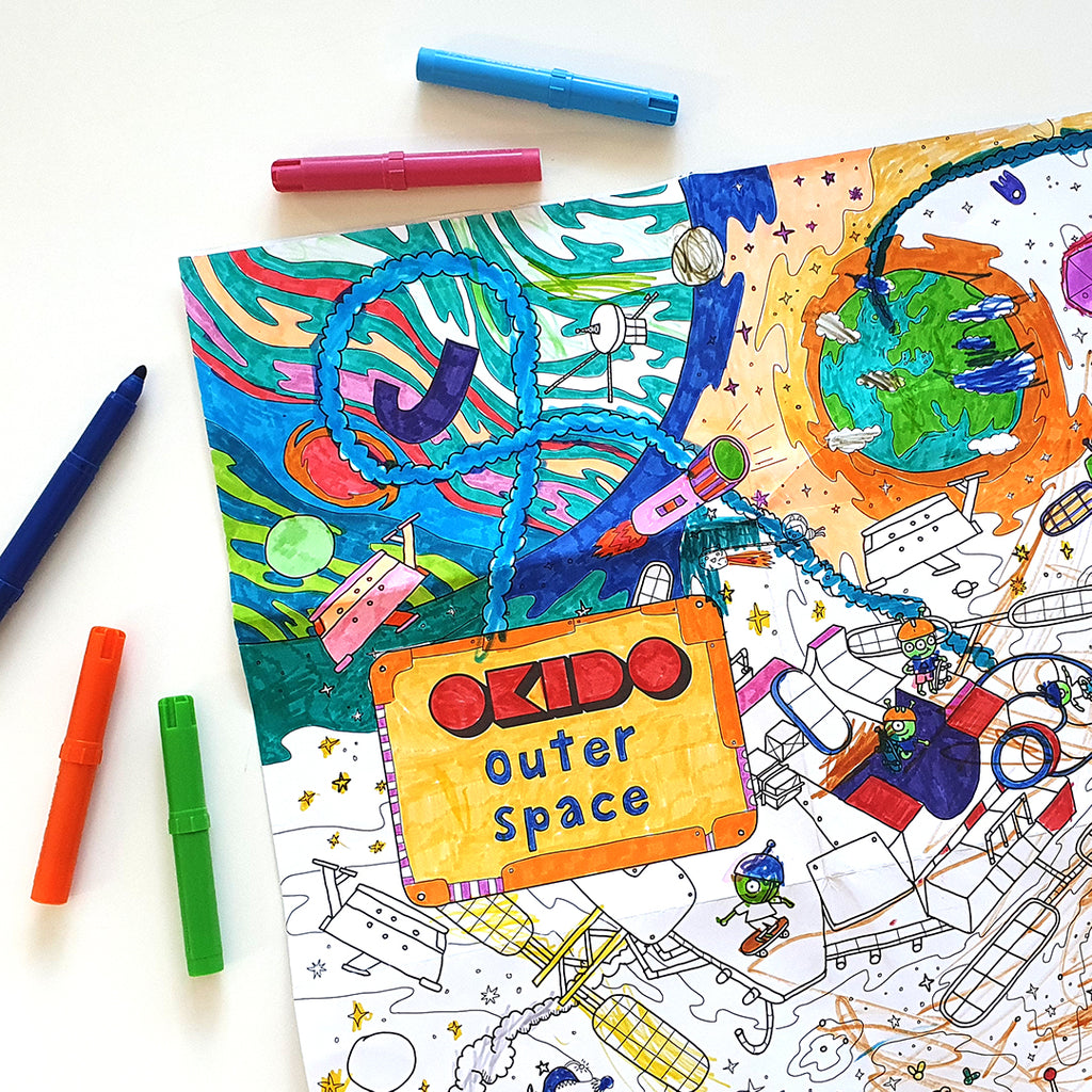Outer-space Giant Colouring Poster